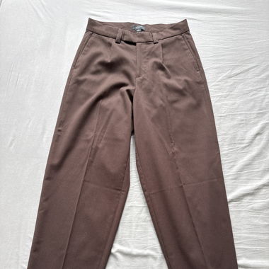 Dark brown tailored trousers