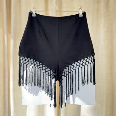 TS - Short nero con frange - MUSTARD SEED