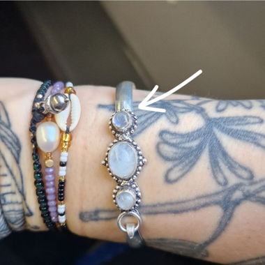 Bracelet jonc pierre de lune - Moonstone bracelet