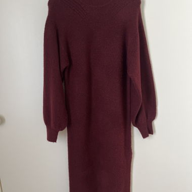 Abito in maglia bordeaux