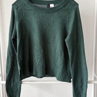 Dunkel Grüner Strickpullover vom H&M Grösse s