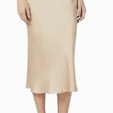 Anine Bing Beiger Satin-Midirock 