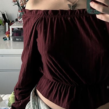 light long sleeve, dark red