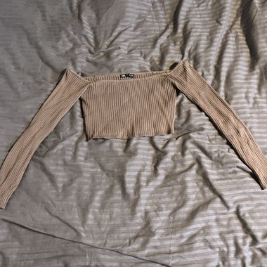 Zara Ribbed Off-Shoulder Top