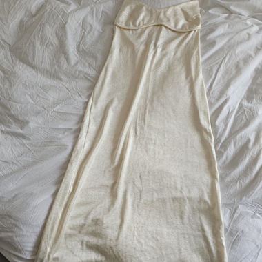 Pearl-colored halter-neck dress