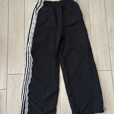 Black sport pants with lace