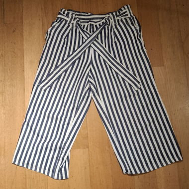Pantacourt Rayé Bleu et Blanc