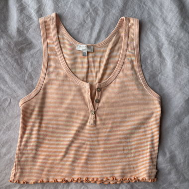 Crop top a righe arancioni