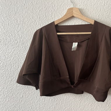 short brown shirt with neckline
