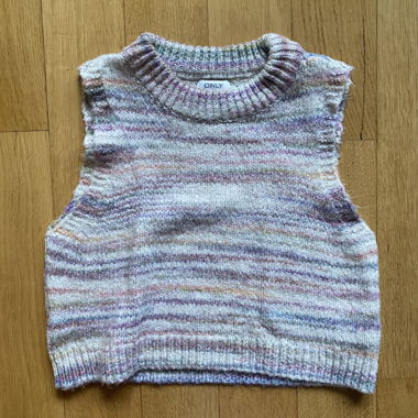 Gilet in maglia a righe pastello