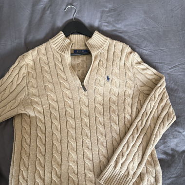 Polo Ralph Lauren pull demi-zip en maille torsadée Taille M
