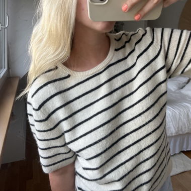 White and black stripped sweater