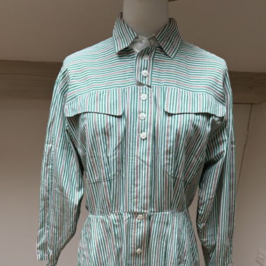 Rare Vintage green stripes Midi dress