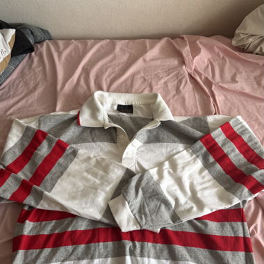 Striped Long-Sleeve Polo