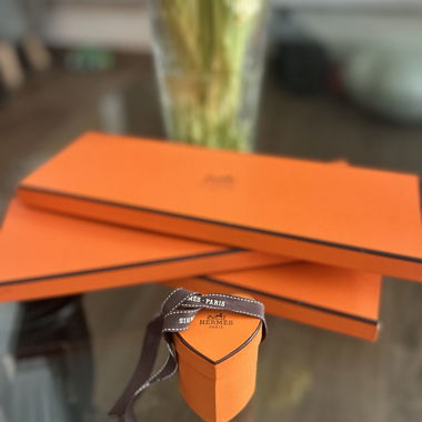 Hermès Paris silk twilly with hearts