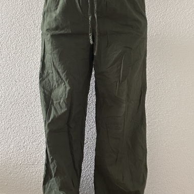 Cotton/linen trousers with elastic waistband