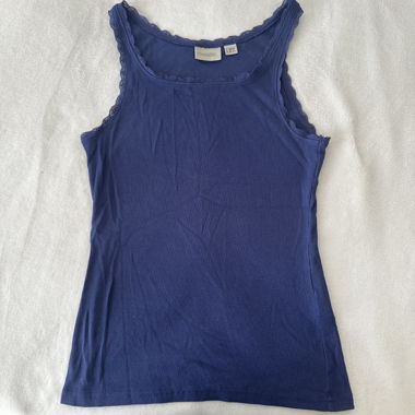 Blue Lace Tank Top in Cotton