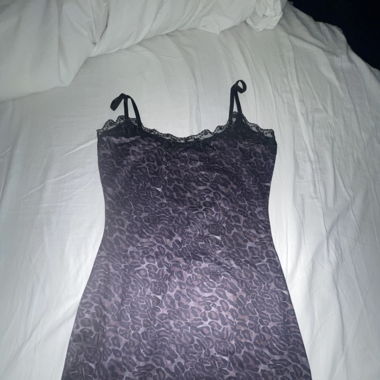 Dark leopard print mini dress