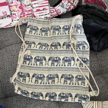Sac à cordon imprimé éléphants