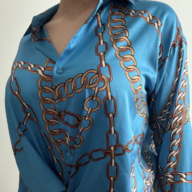 Zara Bluse Satin Blau