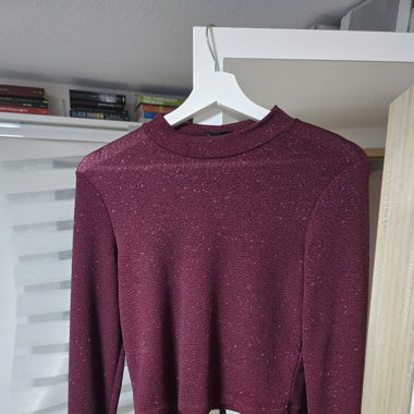 elegantes Langarm-Shirt mit Glitzer