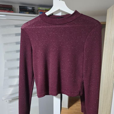 elegantes Langarm-Shirt mit Glitzer