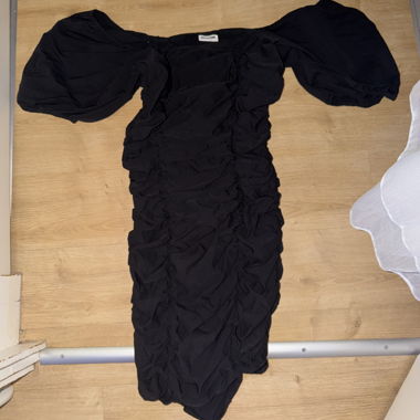 Black Dress with Puff Sleeves