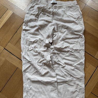 Hollister Leinenhose Wide Leg Beige M