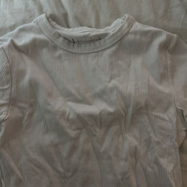 Weisses Rib T-Shirt