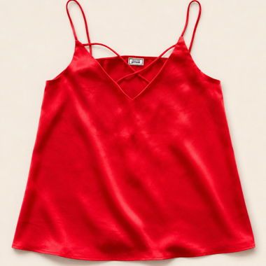 Top Cami in Raso Rosso