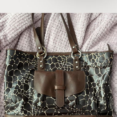 borsa vintage in pelle marrone