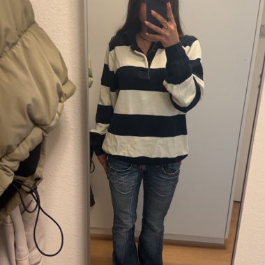 Striped Long-Sleeve Sweater