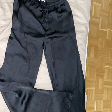 Pantalon droit fluide effet satin