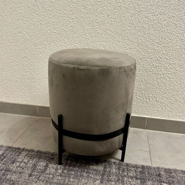 Pouf in Velluto Grigio