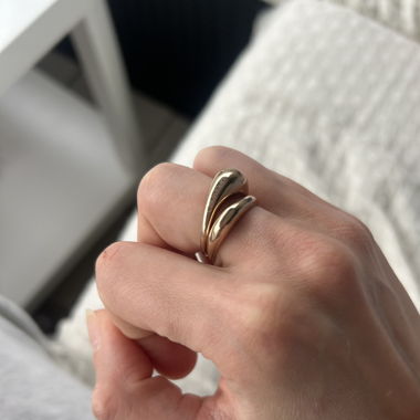 CALVIN KLEIN Rose Gold-tone sculptural ring set