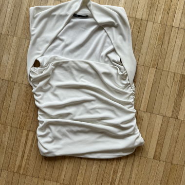 Haut blanc froncé Zara