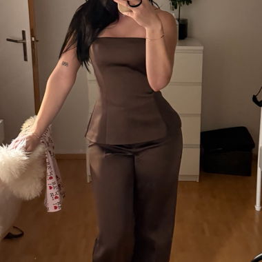 Zara Brown Bandeau Set