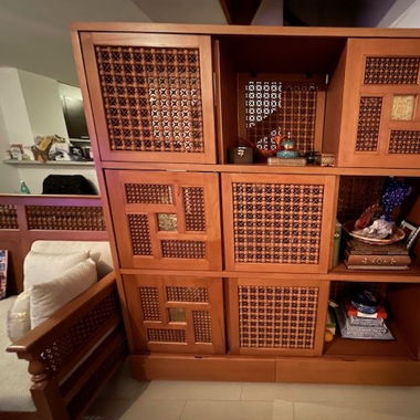 Bibliothèque en bois massif style oriental