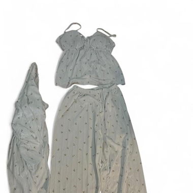 White coquette floral pyjama set, size s