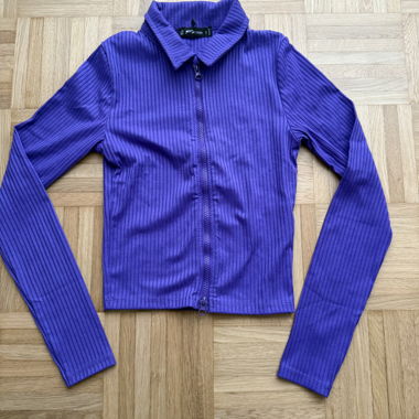 Maglia manica lunga con zip viola