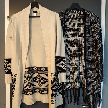 2 x cardigan in maglia nero-bianco