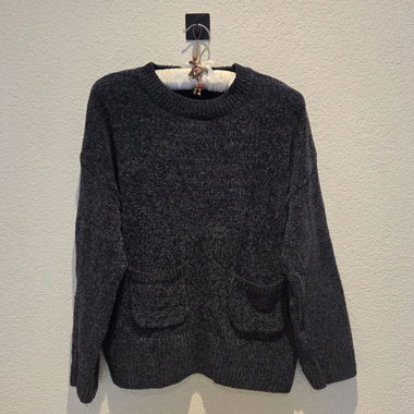 Kuscheliger Pullover Chenille Dunkelblau