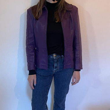 Funky Purple Leather Jacket