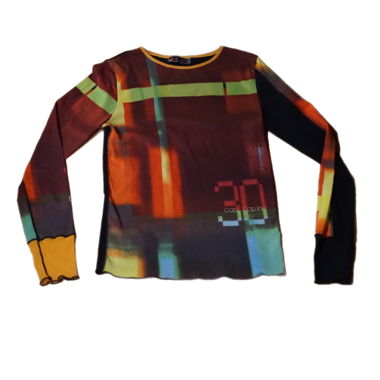 Graphic red multi Y2K cop copine vintage