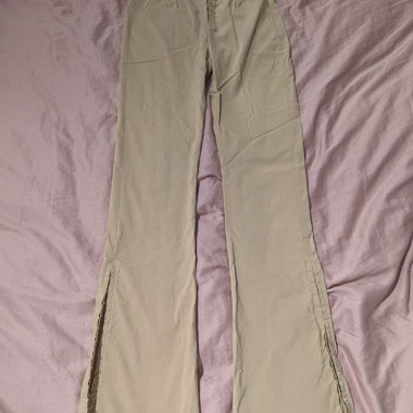 Bershka Beige Lace-Up Pants