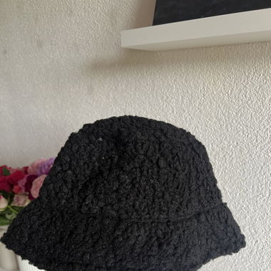 black wool bucket hat
