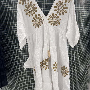 Abito estivo Moqanu bianco/oro Tunica