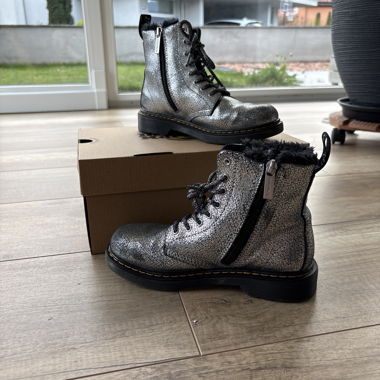 Stivaletti Dr Martens grigio glitter per bambini
