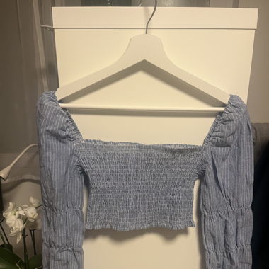 blaue kurze Bluse onesize