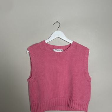 Gilet in maglia rosa